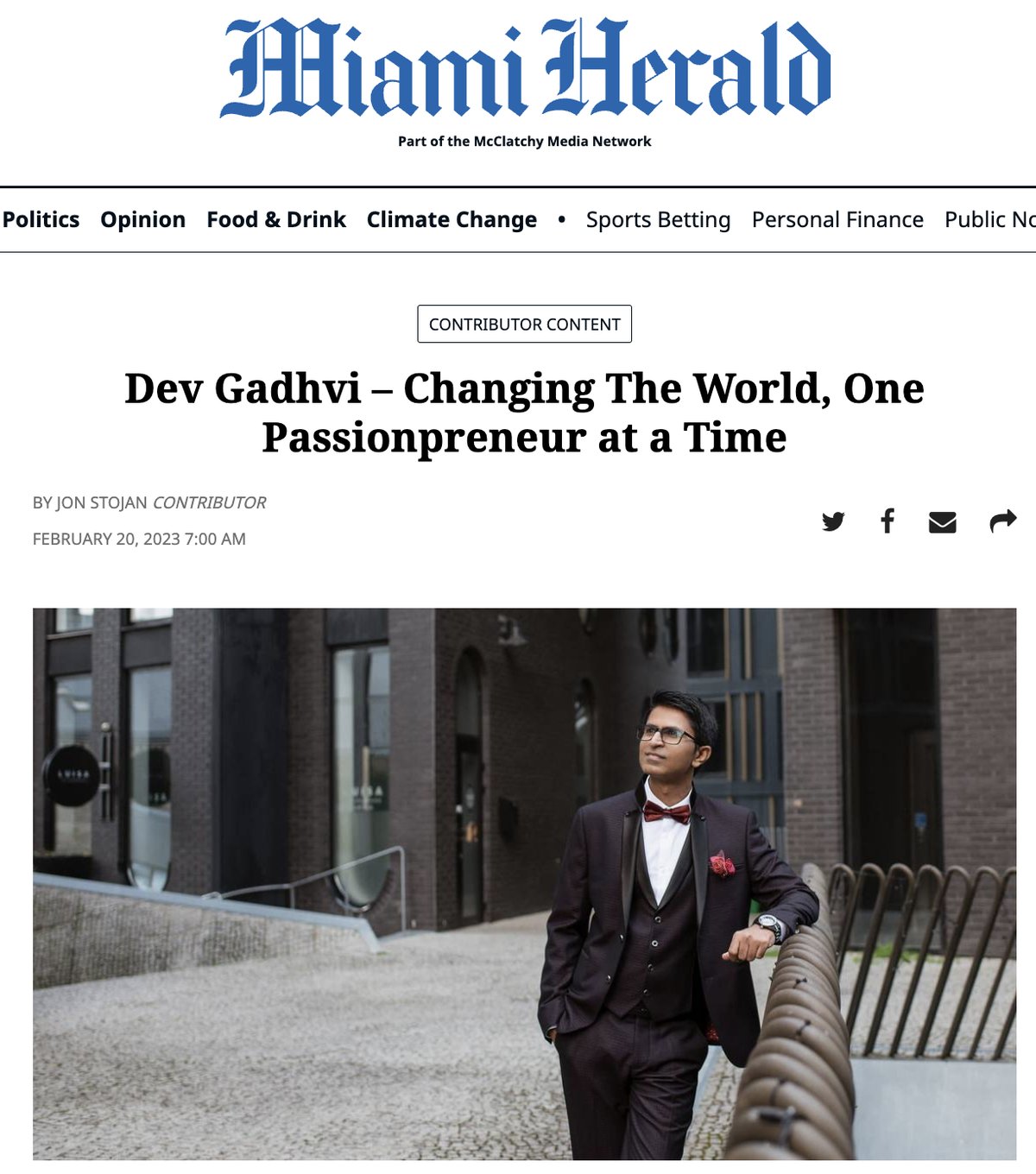 Miami Herald feature on Dev Gadhvi
